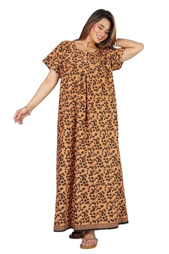 Image of Monique Brand 100% Pure Cotton Nighty for Woman | Floral Gown for Women Night Wear | Cotton Nighty for Women Stylish | Maxi for Women Cotton