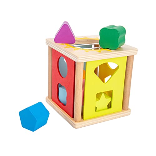 Bloc de construction géométrique pour garçon fille puzzle éveil en bois