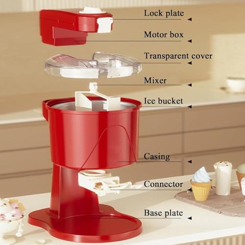 Selbstgemachte Eismaschine mit automatischem Rühren, tragbare Mini-Softeismaschinen, DIY-Küchenfrucht-Softeismaschine, Joghurt-Sorbet-Eiscreme-Werkzeug, for Zapfen, Eisbecher, Schneebecher – Bild 7