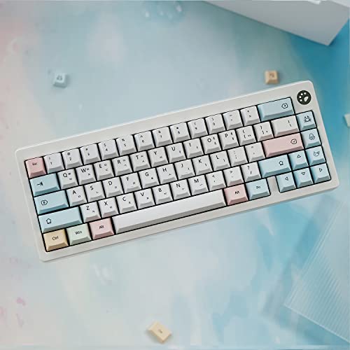 Image of CuXiu Chalk PBT Keycaps 136 Keys Dye Sub Keycap Set Korean Keycap for Cherry MX Switches Mechanical Keyboard gh60 xd64 xd84 xd96 87104