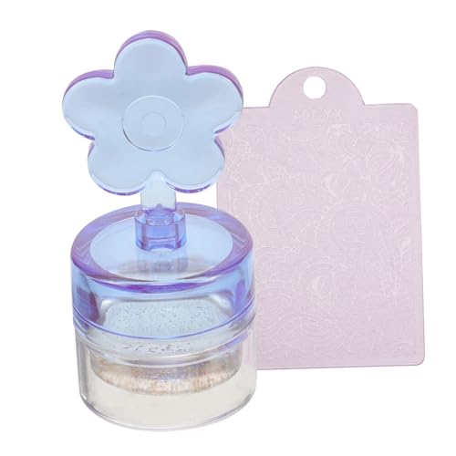 NIYANGLE 1 Juego Juego de sellos de silicona arte condujo manicura equipo clavo sello de uñas de silicona Herramientas de sellos de uñas de silicona estampador de uñas gel de sílice Púrpura