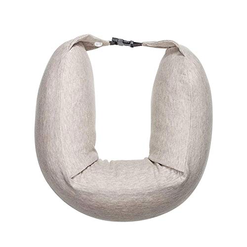 HAGTRB Almohada para el Cuello de Viaje para Almohadas de Viaje Ajustables para el avión, Almohada de Almohada de Soporte en Forma de U para Viajes en avión (Color: Gris)
