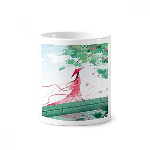 Aquarelle style chinois tasse en céramique blanche pour stylos 350ml