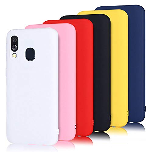 6X Funda Samsung A40, Caselover Suave TPU Silicona Carcasa para Samsung Galaxy A40 Ultra Delgado Flexible Goma Mate Opaco Protectiva Caso Anti Rasguños Case Cover Bumper - 6 Color