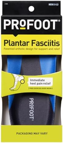 PROFOOT 2103 Plantar Fasciitis Insoles Heel Insert for Men's Arch Support, Helps Releive Plantar Fasciitis Pain