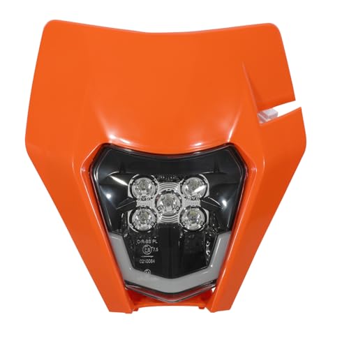 JFG RACING Faro Led Moto,Universale Faro Anteriore Moto LED per KTM EXC250 SX250 SXF250 EXC450 SX350 SXF450 EXC525 640LC4 Dirt Bike Enduro Supermoto BETA-Arancione
