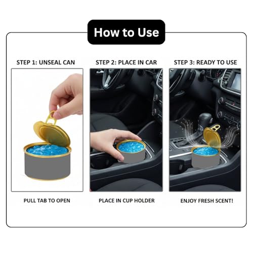 Image of Car Air Freshener Can 45gm.| Long-Lasting Solid Gel Fragrance for Car, Office & Home | Compact Cupholder Fit | Odor Eliminator & Refreshing Aroma for Fresh Drive Experience (Vanilla)