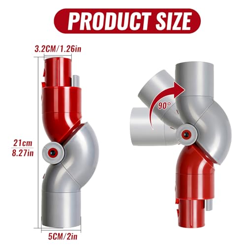 Flex Adapter für Dyson Knickgelenk V7,V8,V10,V11,V15, Unterer Adapter, Schnellauslöse Adapter, Schnellverschluss Winkeladapter für enge Räume unter Schränken & Betten, für Schwer Zugängliche Bereiche