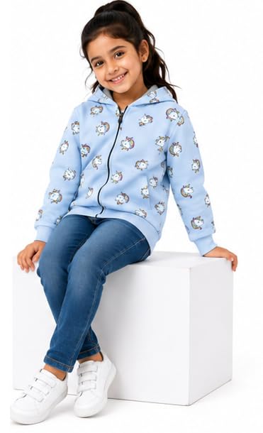 Image of T2F Girls Cotton Hooded Neck Sweatshirt
