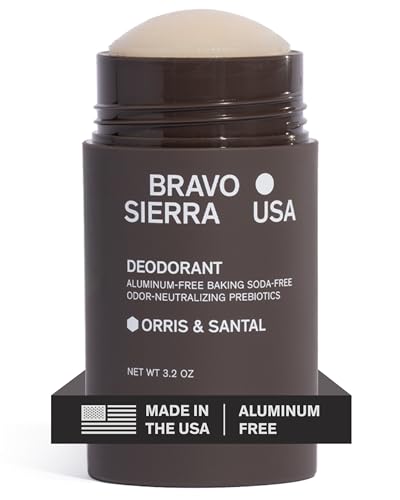 Image of Bravo Sierra Aluminum-Free Mens Deodorant - Antiperspirant for Men, 1-Pack | Natural Ingredients for Long Lasting All-Day Odor & Sweat Protection - Orris & Santal - Vegan & Baking Soda-Free