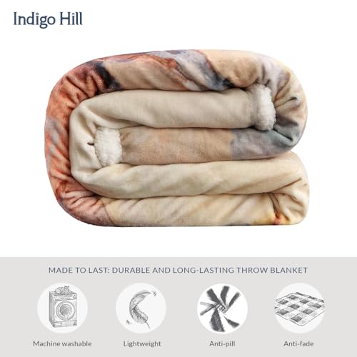 Image of Paseo Road Indigo Hill by HiEnd Accents Buster 54x68 Cream Throw Blanket
