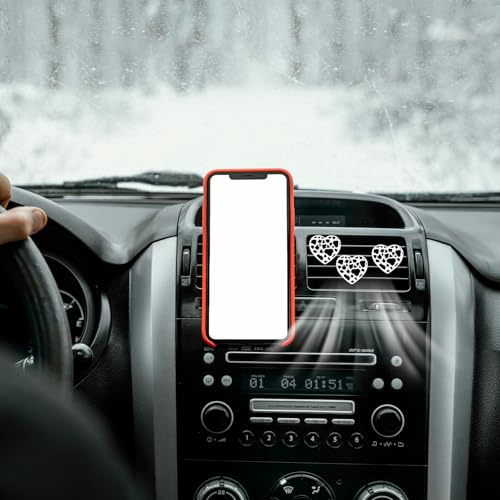 Image of 6 PCS Heart Air Vent Clips, Cow Print Heart Car Air Fresheners Vent Clips Funny Car Diffuser Vent Clips Car Interior Decor Charm for Women Automotive