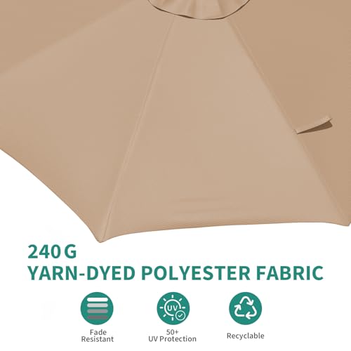 Garvee 10Ft Cantilever Patio Umbrella with 360° Rotation, Adjustable Tilt, Heavy-Duty 600D Oxford Fabric, Rust-Proof Aluminum Frame, Fits Most Stands, Without Base Weight