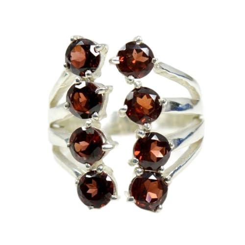 Bague grenat pierre de naissance en argent 925, cadeau ajustable unique