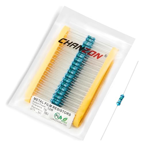 Chanzon 100pcs 1/2W (0.5W) 75 Ω ohm Metal Film Fixed Resistor
