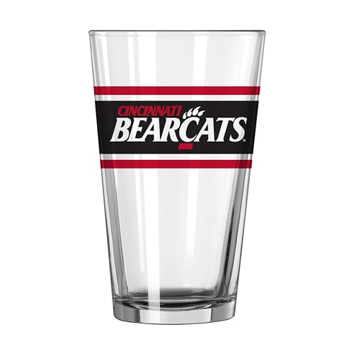 Image of Logo Brands NCAA 16 oz Pint Glass - Durable Glass With Bold Team Color- Chip-Resistant Rim Drinkware For Fans, Tailgates, Home Bars & Everyday Use
