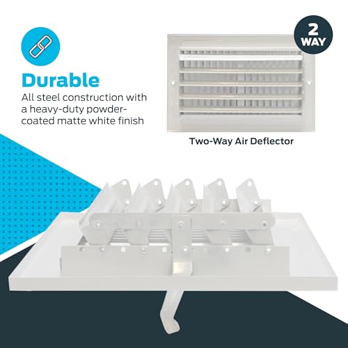 image for EZ-FLO 10 x 6 Inch (Duct Opening) Air Vent Cover for Wall or Ceiling, 