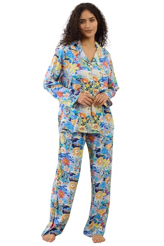 Image of YiNi LuLu Womens Pajamas Set 2 Piece Long Sleeve Sleepwear Button Down Pjs Lounge Set Nightwear with Pockets