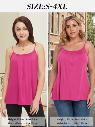 Image of Camisoles for Women with Built in Bra Adjustable Strap Tank Tops Cami Sleeveless Summer Tops for Workout Sleeping Traveling
