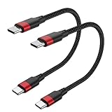 Bkduice USB C auf USB C Kabel Kurz 30cm, 2 Stück 60W USBC auf USBC Kurz Ladekabel Nylon PD USB-C Schnellladekabel für iPhone 17/16/15 Pro/Max iPad Pro/Air Samsung Galaxy S25/S24/A55/A16 Moto G34