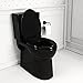 YASFEL Standard Universal elongated Toilet Seat,Soft Close,Ergonomic Toilet Bowl Seat,Fits for Standard elongated with Thickened Plastic Lid (18.5'', Black)