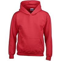 GILDAN Heavy Blend Childrens Unisex Hooded Sweatshirt Top/Hoodie (L) (Red)