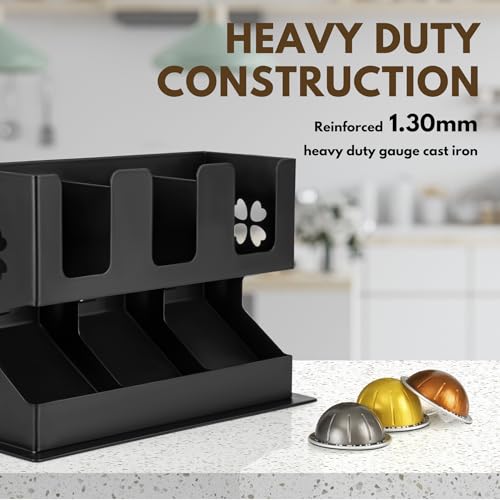 Image of RECAPS Coffee Pod Storage Holder Compatible with Nespresso Vertuo(3 Box) | Countertop Organizer Stand with Non-Slip Steel Base, Pod Dispenser,Dispenses 3 Coffee Flavors (30 Vertuo Capsules)