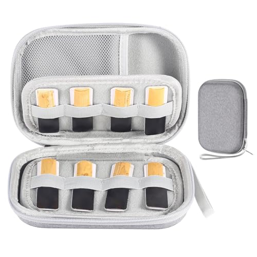 クラリネットリードケース、サックスリードケース - サックス用リードケース リード20枚収納 - 耐衝撃収納袋防水EVAサックスクラリネットリードケース