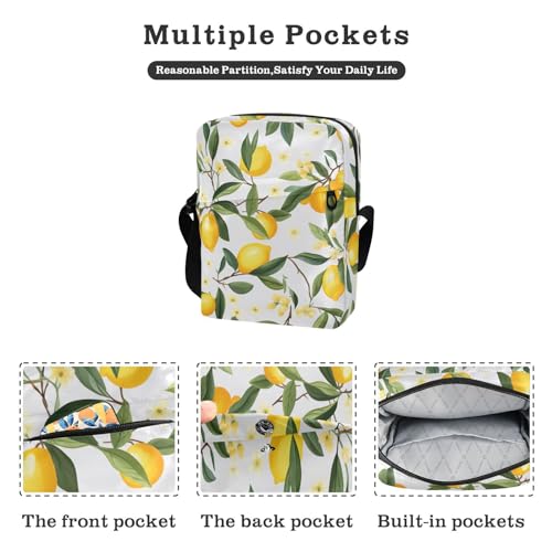 Crossbody Bag Lemon Summer Messenger Bag for Women Men Purse Shoulder Bag Satchel Bag with Adjustable Strap 214A94492