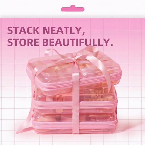 Image of CoiiJoii 3PCS Large Clear Hard Shell Zippered Case, Diaper Bag Organizing Pouches, Waterproof Cosmetic Bag, Kid's Toy Storage Organizer Bins, Pencil Case.