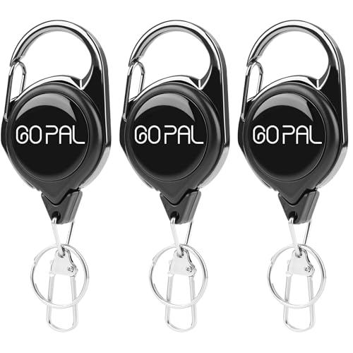 Go Pal 3Pack Fly Fishing Zinger Retractor: Retractable Keychain with 27.5