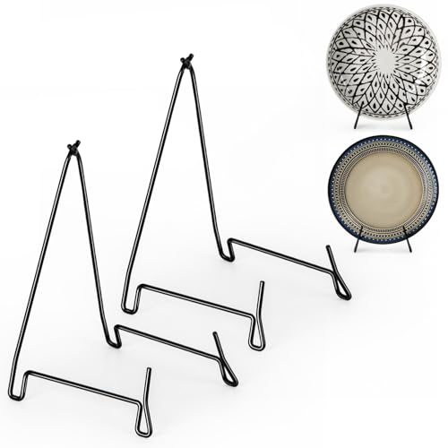 PUERSI 2 Pack Bowl Display Stand 10 Inch Iron Bowl Holder Plate Stand