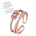 Anxiety Ring for Daughter, 18K Rose Gold Fidget Ring for Daughter from Mom to My Daughter Cubic Zirconia Adjustable Thumb Stress Anxiety Relief Ring for Women Teens Girls with Beads Spinner, Rose Gold