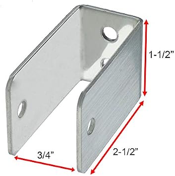 Harris Hardware 11989 Extra Long U Bracket Stamped Stainless Steel 3/4-Inch Panel Thickness 2-1/2-Inch Bracket Stamped Stainless Steel Height 7/8-Inch Base Length 1-1/2-Inch Base Width,