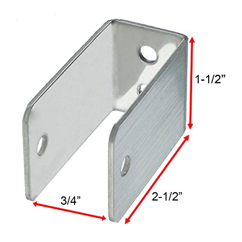 Harris Hardware 11989 Extra Long U Bracket Stamped Stainless Steel 3/4-Inch Panel Thickness 2-1/2-Inch Bracket Stamped Stainless Steel Height 7/8-Inch Base Length 1-1/2-Inch Base Width, #TOP1