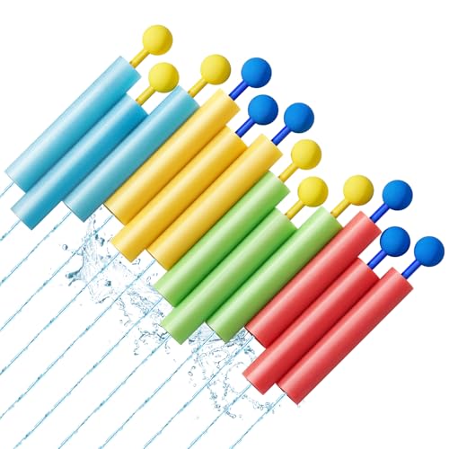 Lehoo Castle Pistola de Agua, Pack de 12 Pistola de Agua Espuma para Niños, Juguete de Agua para Piscina, Playa y Jardín, Juguete de Verano Exterior