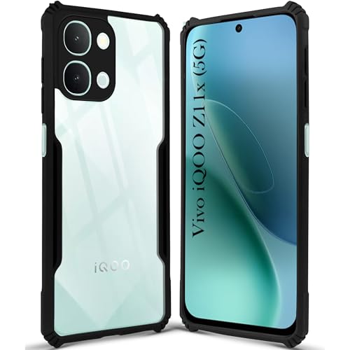 Image of Jkobi Hybrid Back Cover Case for Vivo iQOO Z11x 5G (Shockproof with Polycarbonate Clear Panel | Professional Black)