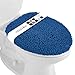 MAYSHINE Seat Cloud Bath Washable Shaggy Microfiber Standard Toilet Lid Covers for Bathroom -Dark Blue