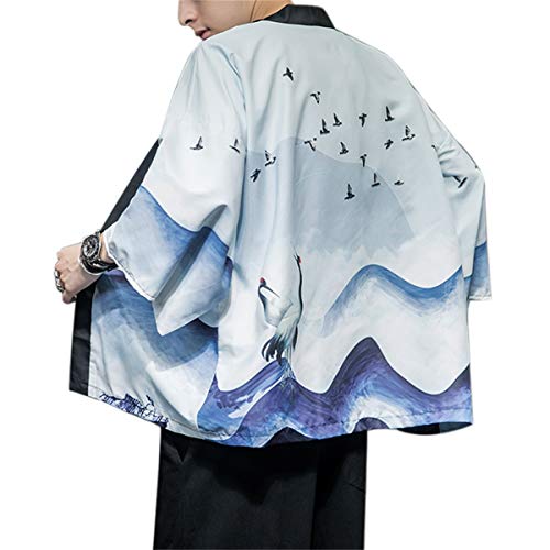 Seidarise Men's Haori Jacket Kimono Cardigan Yukata Noragi Happi Coat