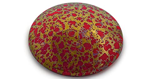 1 pc Hand Made Cabochon Without Hole Flat Back, Opaque Red (93200), Glass, Czech Republic, Size 40 mm (1.57 in)