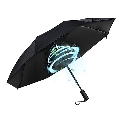 Best umbrella color for heat Fan-Enabled Sun and Rain Umbrella