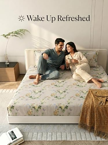 Image of Mafatlal 125 GSM Merino Double Bedsheet with Pillow Covers |90 x 100 Inches | Soft, Breathable & Lightweight | Off White
