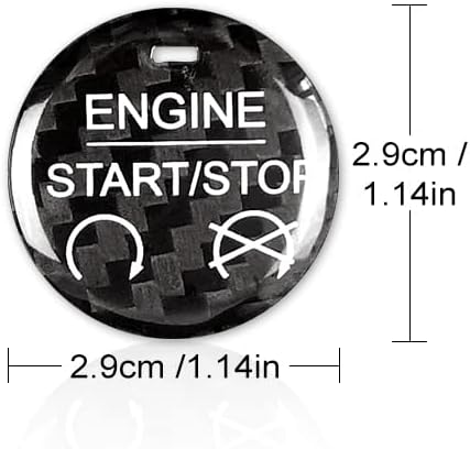 Miniatura 2 de AIRSPEED Adhesivo para botón de arranque de motor de automóvil de fibra de carbono para Ford Mustang, ajuste interior compatible con Ford Mustang