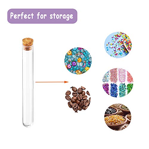 20x180mm Glass Test Tube,35ml Glass Test Tubes with Cork Stoppers,Glass Test Tubes for Bath Salt,Scientific Experiments,Plants,Candy Storage,20PCS - Thumbnail 3