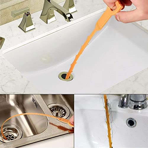 Father.son Drain Hair Snake Clog Remover Cleaner Tool, Plumbing Snake Drain Auger Hair Catcher For Kitchen, Sink, Bathroom, Tub, Shower, Toilet(4 Pack 20Inch) #TOP3