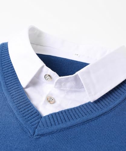 Pull en tricot pour homme à col V doux chic et décontracté