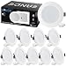 Produktbild Eande 10er Set Einbaustrahler LED Flach 7W LED Spots 230v Neutralweiß 4000K Aussen Ø 118mm, Einbauleuchten LED Weiß Rund 600lm Einbauspots Panel, Einbautiefe 26mm, Einbauloch Ø 93-100mm