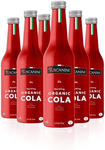 Tuscanini Authentic Organic Cola Soda 9.3oz (6 Pack) Naturally Caffeine Free, Elegant Glass Bottle, Great Tasting, Chemical Free