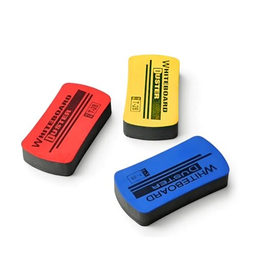 Image of oddpod Pack of 3 T28 Magnetic Whiteboard Duster for Planning Boards | Cleaner Eraser for Dry Markers at Home, School and Office