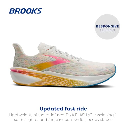 Brooks Women’s Hyperion 2 Neutral Running Shoe - White/Murmur/Sugar Plum - 5 Medium